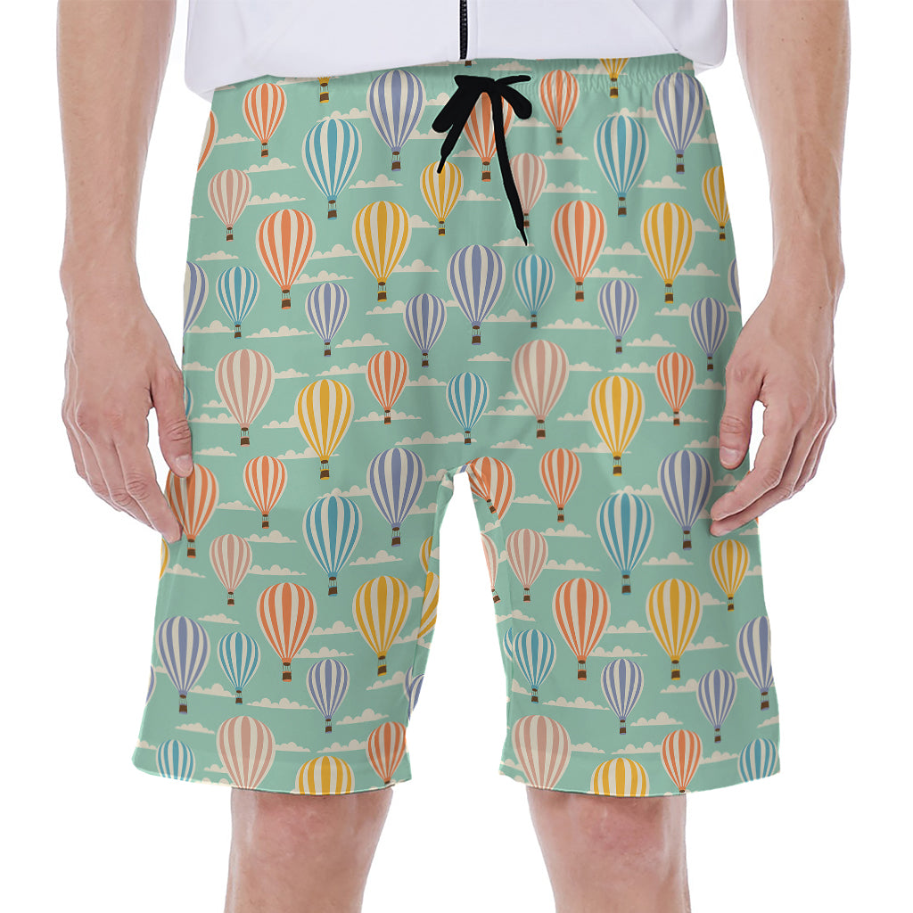 Retro Air Balloon Pattern Print Men's Beach Shorts