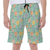 Retro Air Balloon Pattern Print Men's Beach Shorts