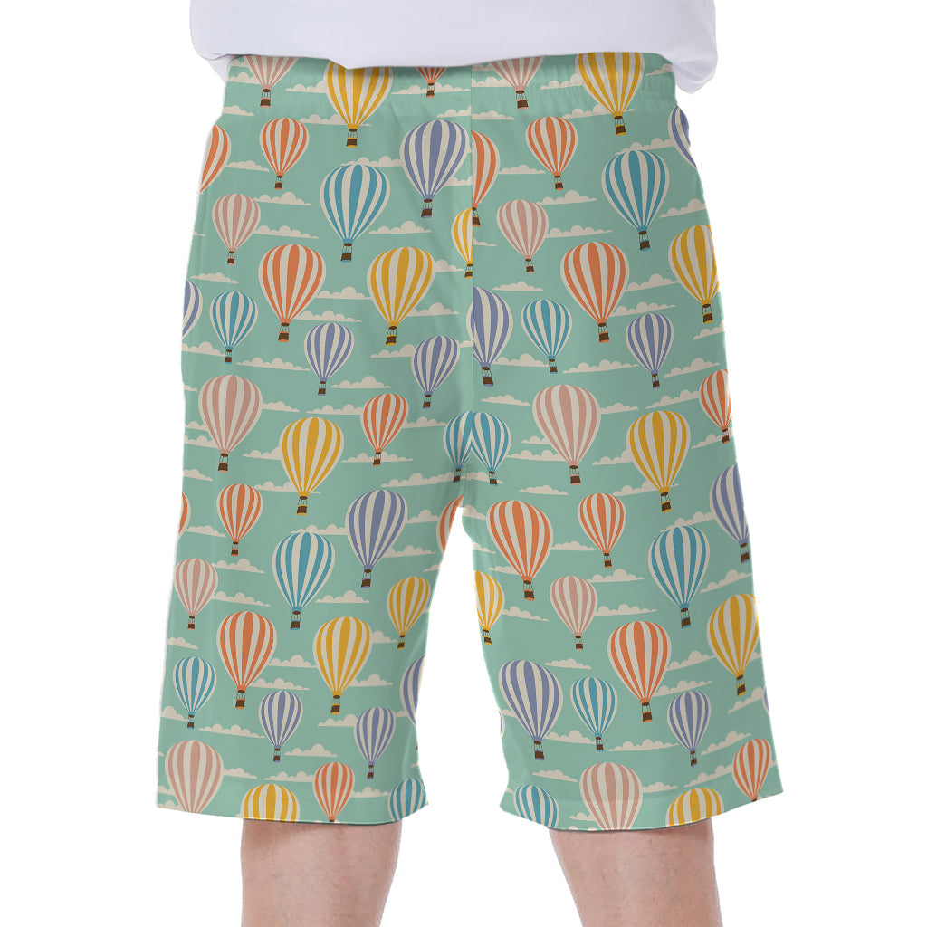 Retro Air Balloon Pattern Print Men's Beach Shorts