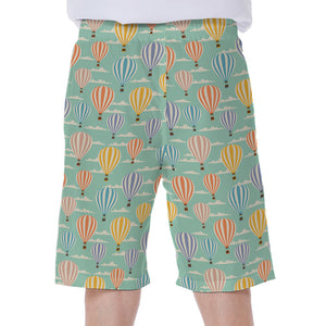 Retro Air Balloon Pattern Print Men's Beach Shorts