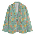 Retro Air Balloon Pattern Print Men's Blazer