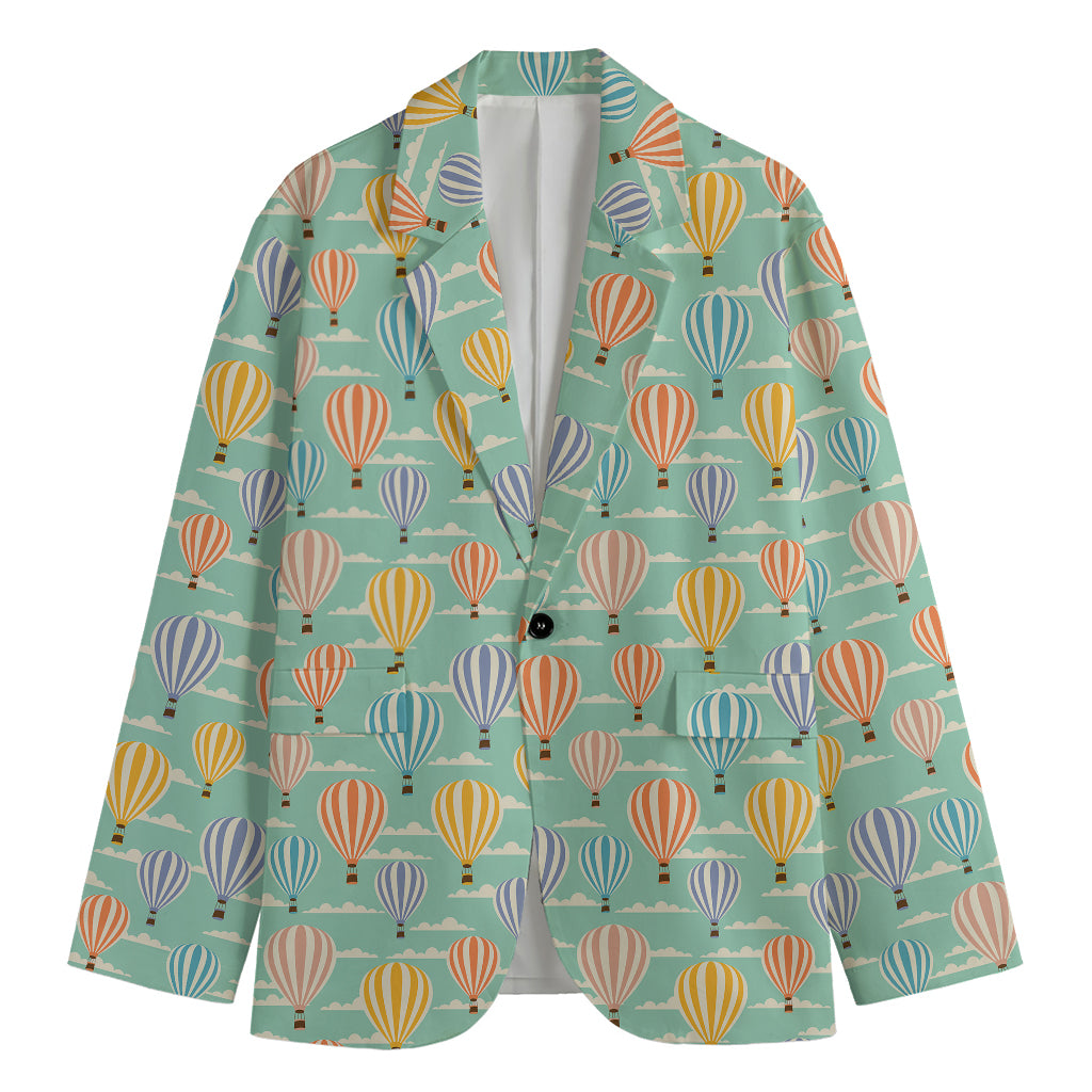 Retro Air Balloon Pattern Print Men's Blazer