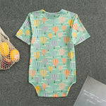 Retro Air Balloon Pattern Print Men's Bodysuit