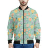 Retro Air Balloon Pattern Print Men's Bomber Jacket