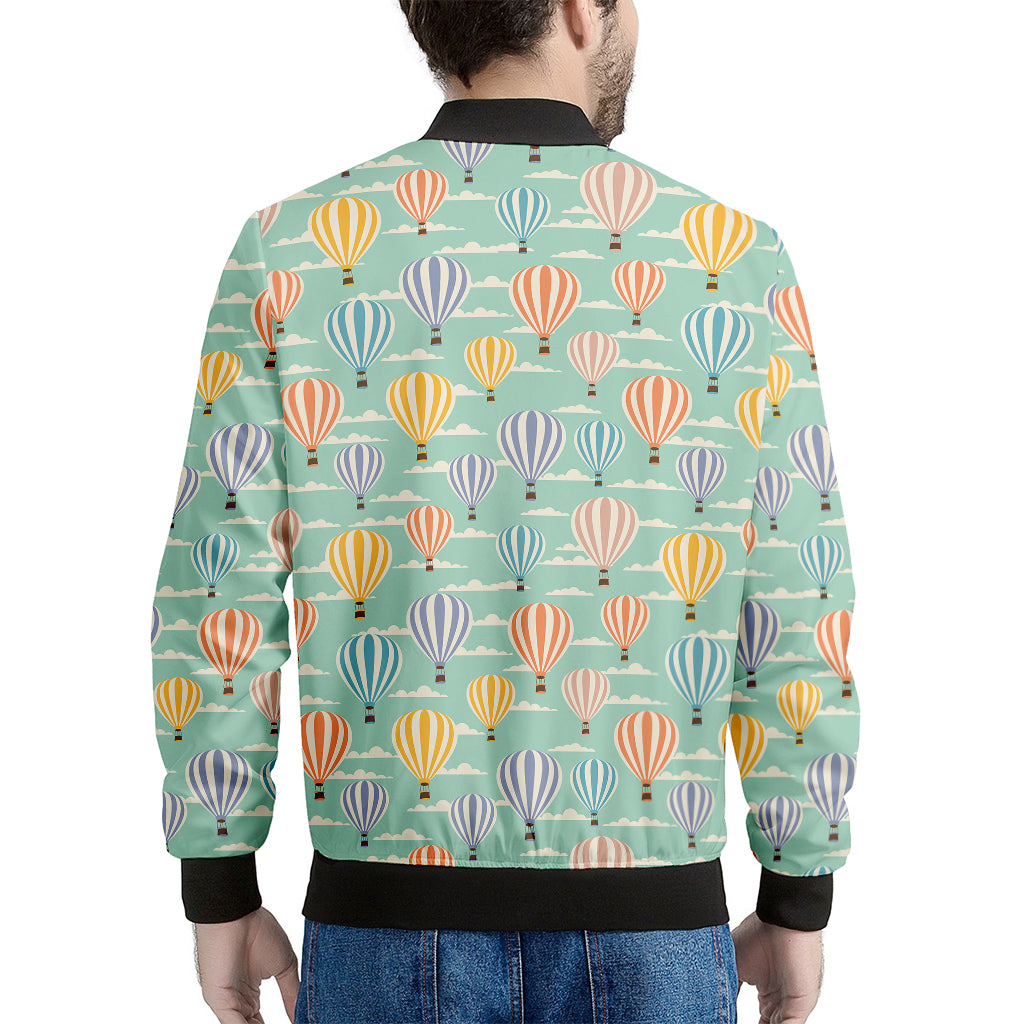 Retro Air Balloon Pattern Print Men's Bomber Jacket