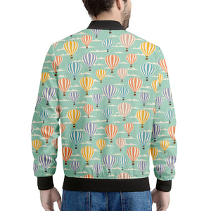 Retro Air Balloon Pattern Print Men's Bomber Jacket