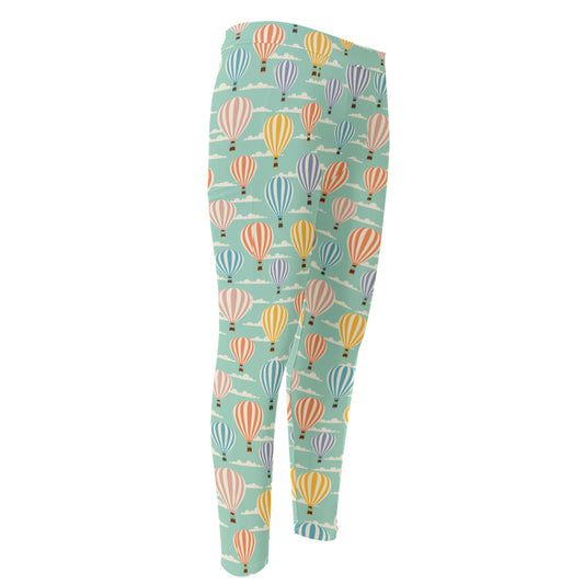 Retro Air Balloon Pattern Print Men's Compression Pants