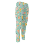 Retro Air Balloon Pattern Print Men's Compression Pants
