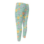 Retro Air Balloon Pattern Print Men's Compression Pants