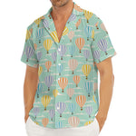 Retro Air Balloon Pattern Print Men's Deep V-Neck Shirt