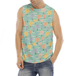 Retro Air Balloon Pattern Print Men's Fitness Tank Top