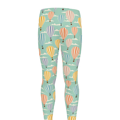 Retro Air Balloon Pattern Print Men's leggings