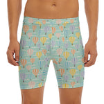Retro Air Balloon Pattern Print Men's Long Boxer Briefs
