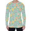 Retro Air Balloon Pattern Print Men's Long Sleeve T-Shirt