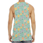 Retro Air Balloon Pattern Print Men's Muscle Tank Top
