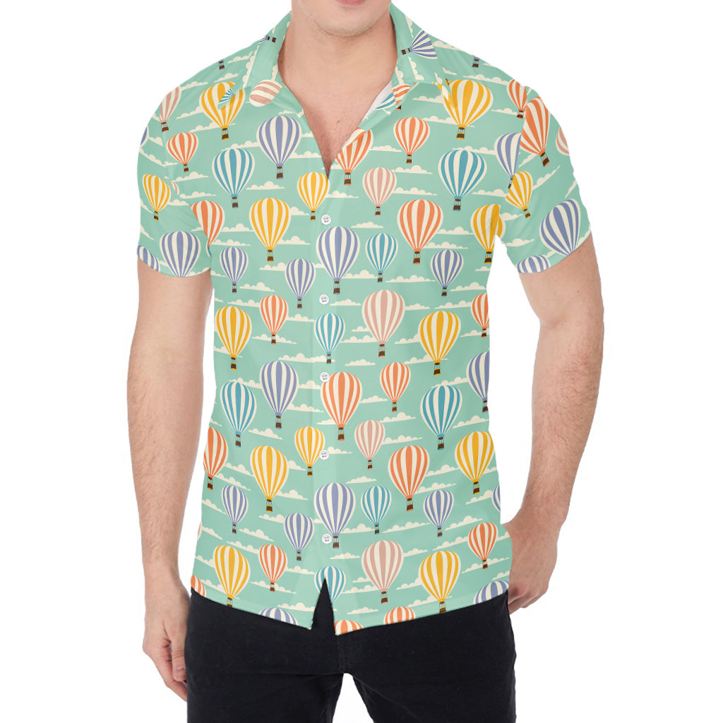 Retro Air Balloon Pattern Print Men's Shirt