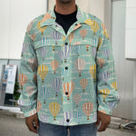 Retro Air Balloon Pattern Print Men's Shirt Jacket