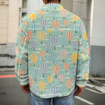 Retro Air Balloon Pattern Print Men's Shirt Jacket