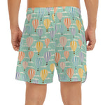 Retro Air Balloon Pattern Print Men's Split Running Shorts