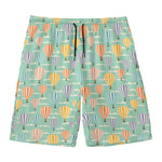Retro Air Balloon Pattern Print Men's Swim Trunks