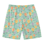 Retro Air Balloon Pattern Print Men's Swim Trunks