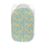 Retro Air Balloon Pattern Print Mesh Laundry Hamper