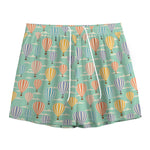 Retro Air Balloon Pattern Print Mesh Shorts