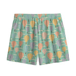 Retro Air Balloon Pattern Print Mesh Shorts