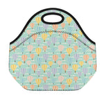 Retro Air Balloon Pattern Print Neoprene Lunch Bag