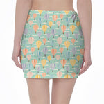 Retro Air Balloon Pattern Print Pencil Mini Skirt