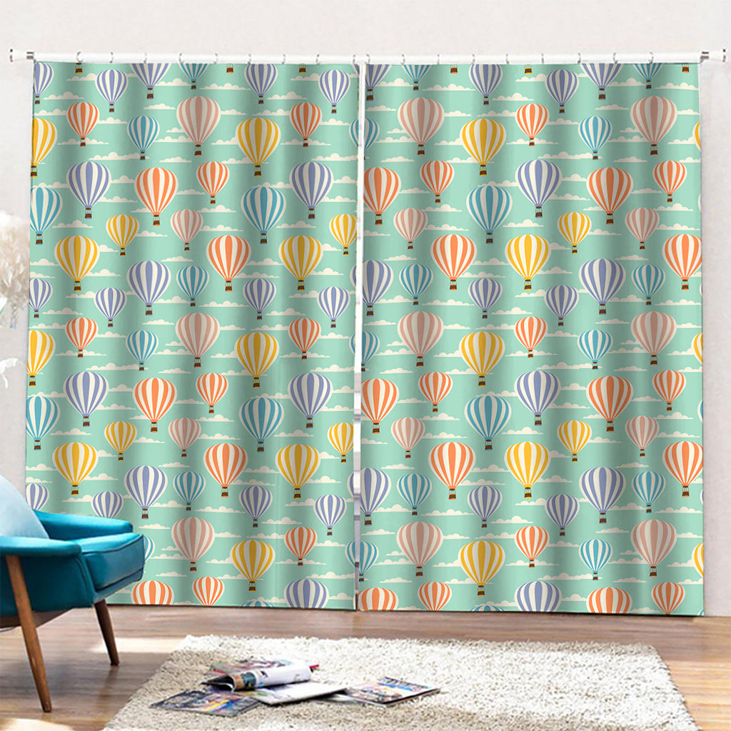 Retro Air Balloon Pattern Print Pencil Pleat Curtains