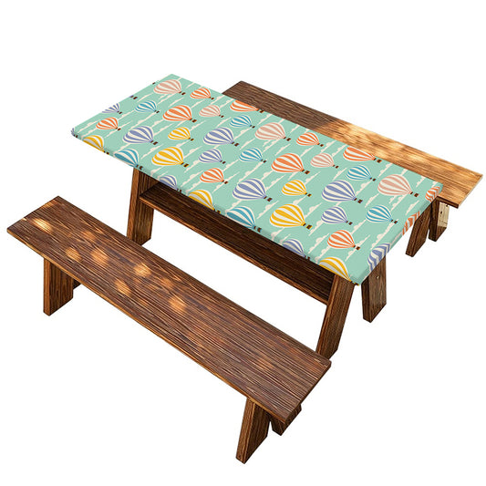Retro Air Balloon Pattern Print Picnic Table Cover