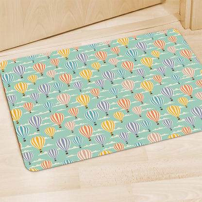 Retro Air Balloon Pattern Print Polyester Doormat