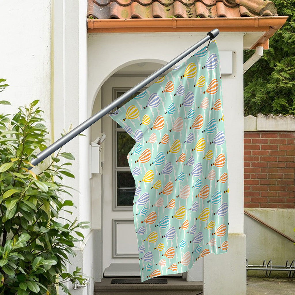 Retro Air Balloon Pattern Print Polyester Flag