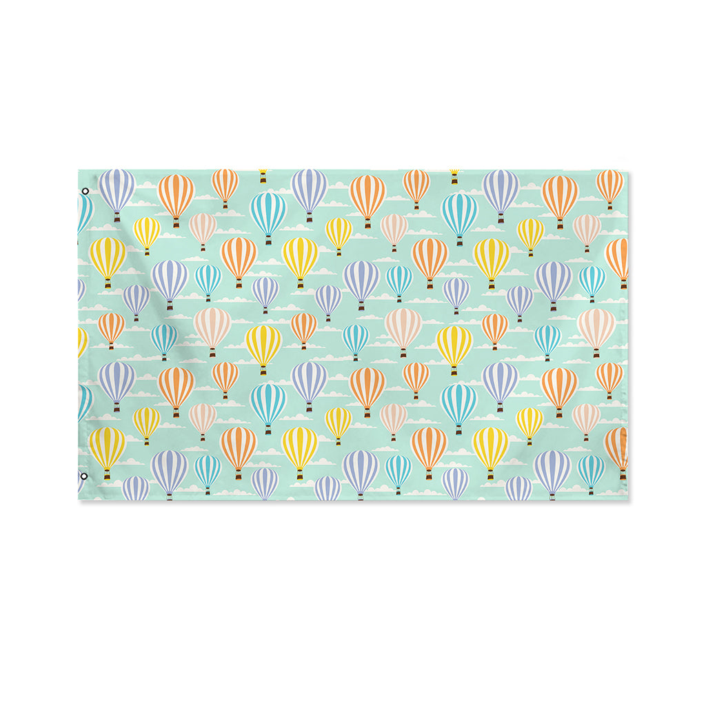 Retro Air Balloon Pattern Print Polyester Flag