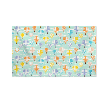Retro Air Balloon Pattern Print Polyester Flag