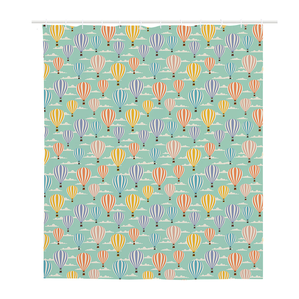Retro Air Balloon Pattern Print Polyester Shower Curtain