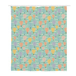 Retro Air Balloon Pattern Print Polyester Shower Curtain