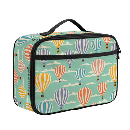 Retro Air Balloon Pattern Print Portable Lunch Bag