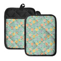 Retro Air Balloon Pattern Print Pot Holders With Pocket