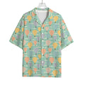 Retro Air Balloon Pattern Print Rayon Hawaiian Shirt