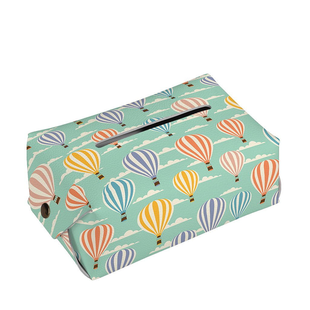 Retro Air Balloon Pattern Print Rectangle Tissue Box Cover