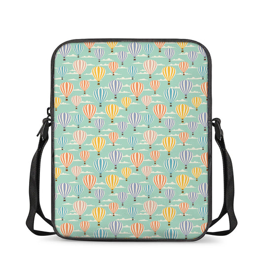Retro Air Balloon Pattern Print Rectangular Crossbody Bag