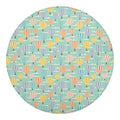 Retro Air Balloon Pattern Print Round Blanket