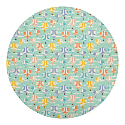 Retro Air Balloon Pattern Print Round Blanket