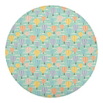 Retro Air Balloon Pattern Print Round Blanket