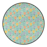 Retro Air Balloon Pattern Print Round Floor Mat