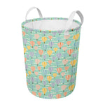 Retro Air Balloon Pattern Print Round Laundry Basket