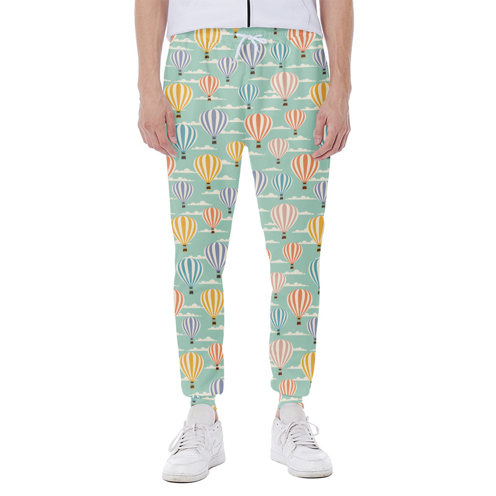 Retro Air Balloon Pattern Print Scuba Joggers