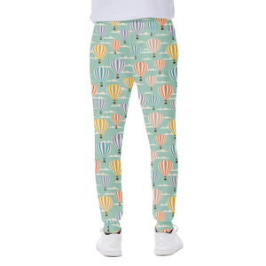 Retro Air Balloon Pattern Print Scuba Joggers